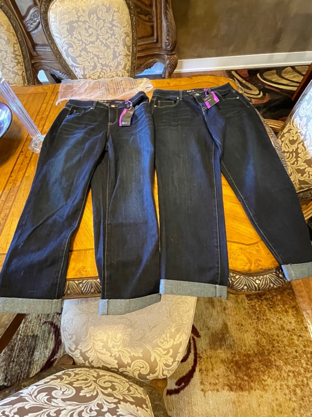 Curvy Fit Two Pair of Style and Company Boyfriend Mid-Rise Size 10 Crop Pants